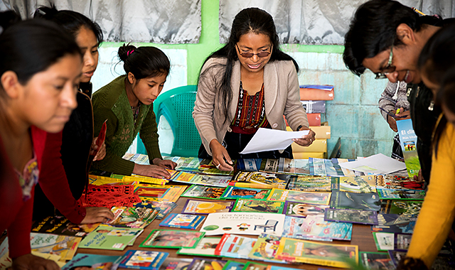 Teacher Cecilia Cox at the La Fe school in Sololá, Guatemala