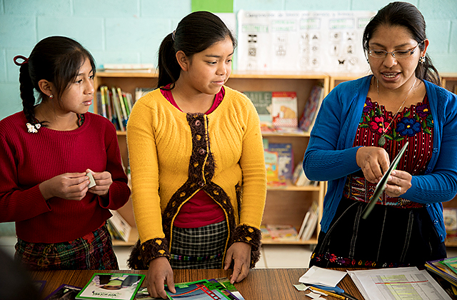 Meliza Chacon at the La Fe school in Sololá, Guatemala